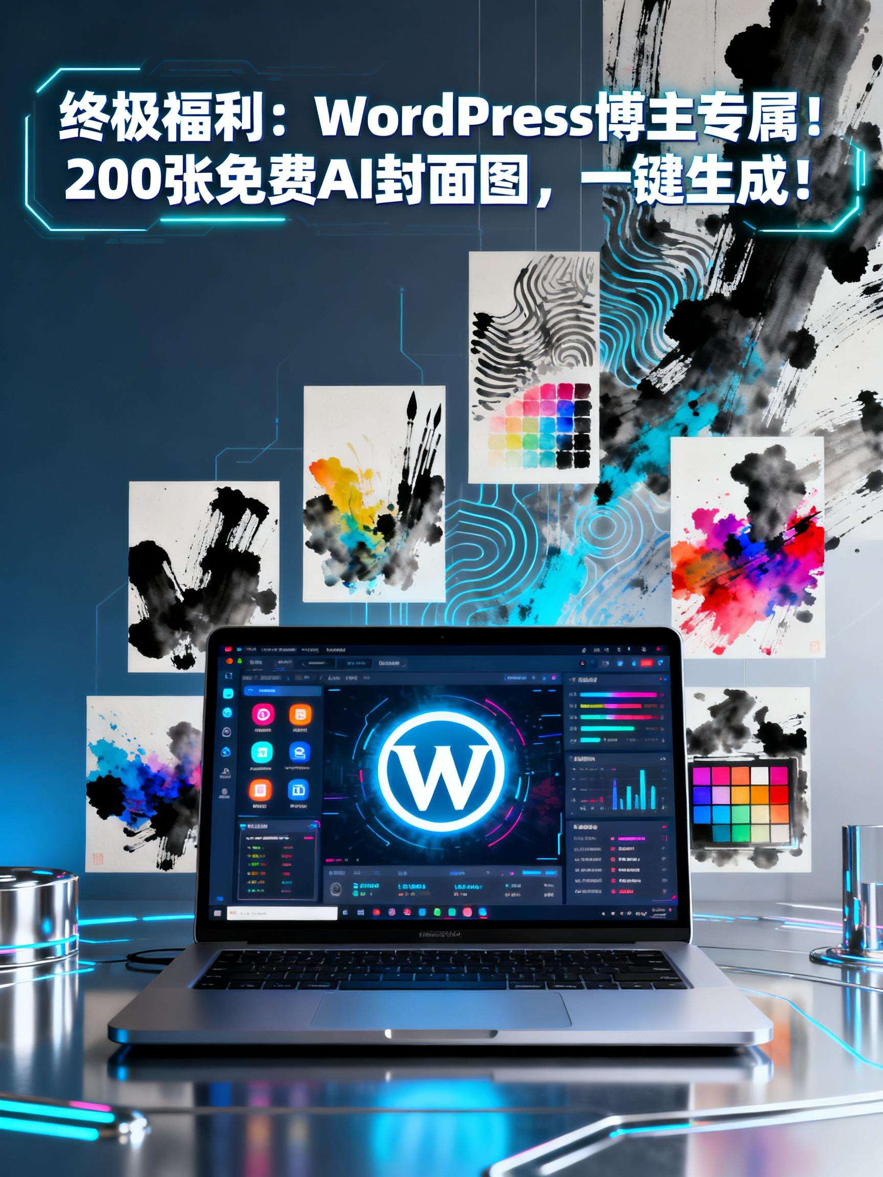 终极福利：WordPress博主专属！200张免费AI封面图，一键生成！